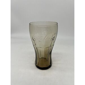 Vintage Coca-Cola Coke Brown Amber Tint Glass Cup Tumbler 6" Tall - #195‎